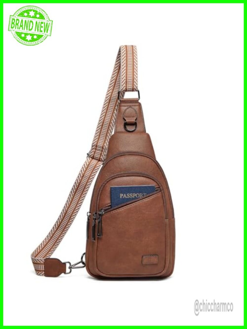 PU Leather Sling Bag Crossbody Fanny Pack Travel Shoulder Bag